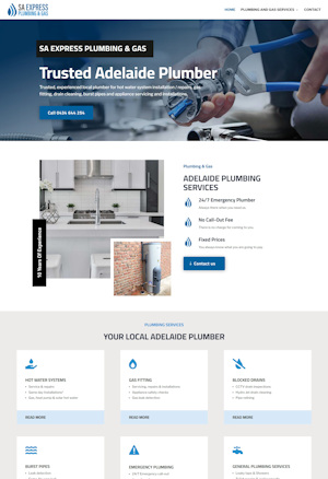 Example of website copywriting for a plumber